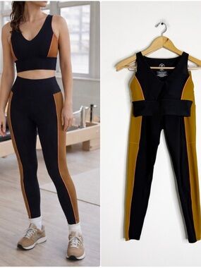 SAGE Collective Workout Set XS Colorblock Sports Bra Leggings